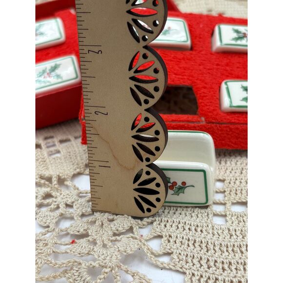 Set of 8 Vintage SPODE Christmas Place Card Holders 1979 - Picture 6 of 6